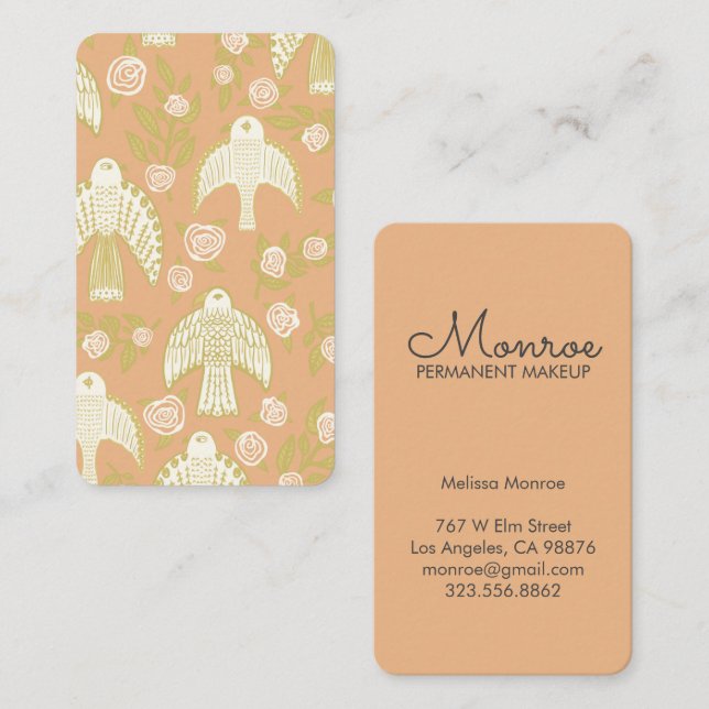 Tarjeta De Visita Falcons y Rosas elegantes ilustrados (Anverso / Reverso)