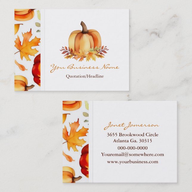 Tarjeta De Visita Fall Business Card (Anverso / Reverso)