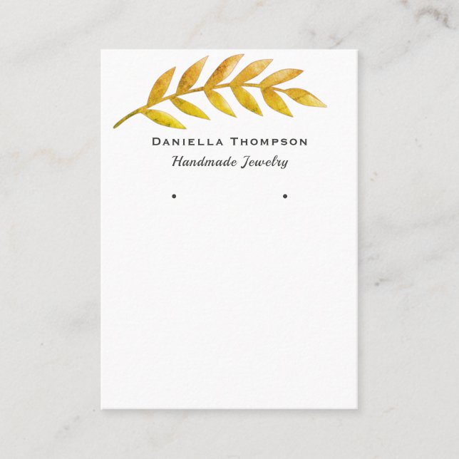 Tarjeta De Visita Fall Leaves Moda Boutique Jewelry Earring Display (Anverso)