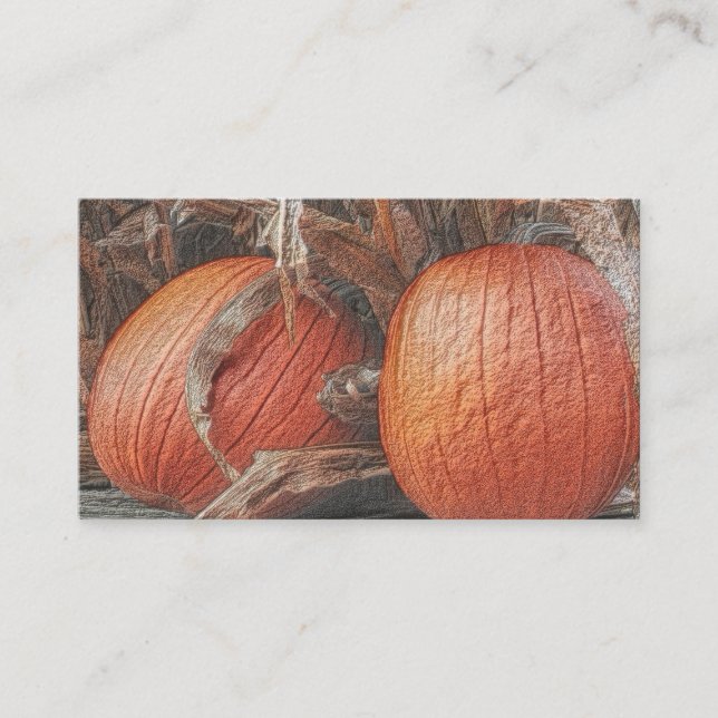 Tarjeta De Visita Fall Pumpkins Nature Art Business Card (Anverso)