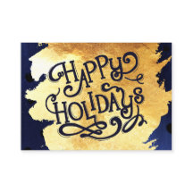 Falsa acuarela elegante del oro buenas fiestas