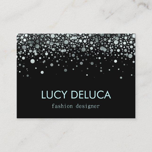 Tarjeta de visita falsa de plata y negra del (Anverso)