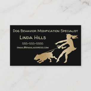 Tarjeta De Visita Falsa modificación de conducta del perro del oro