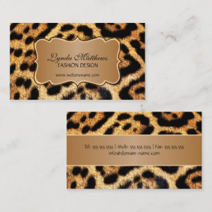 Tarjeta De Visita Falsa piel elegante del leopardo