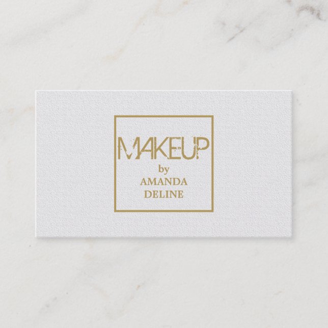 Tarjeta De Visita Falso artista de maquillaje blanco elegante (Anverso)