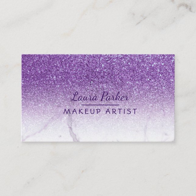 Tarjeta De Visita Falso artista de maquillaje de mármol del (Anverso)