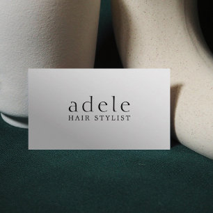 Tarjeta De Visita Falso estilista de plata elegante mínimo