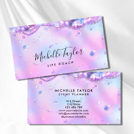 Tarjeta De Visita falso holograma iridiscente piedra opal elegante l