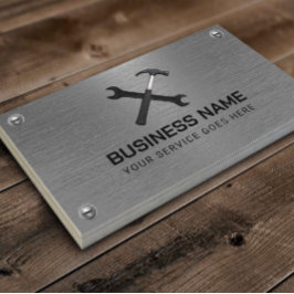 Tarjeta De Visita Falso Metalizado del servicio de mantenimiento de 