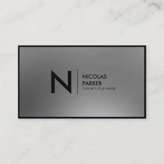 Tarjeta De Visita Falso monograma metalizado de Inox del acero