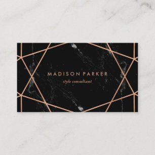 Tarjeta De Visita Falso oro color de rosa moderno geométrico en el