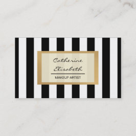 Tarjeta De Visita Falso purpurina del oro, rayas negras, artista de