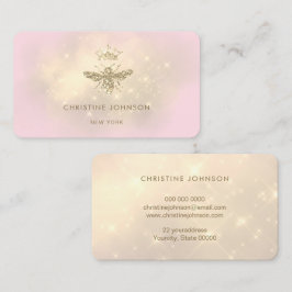 Tarjeta De Visita falso purpurina reina abeja en rosa