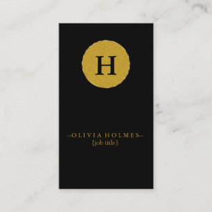 Tarjeta De Visita Falso Relieve metalizado dorado negro elegante