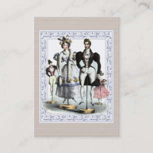 Tarjeta De Visita Familia adorable de la moda del francés del