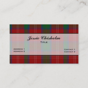 Tarjeta De Visita Familia Chisholm Handsome Personalizado Plaid