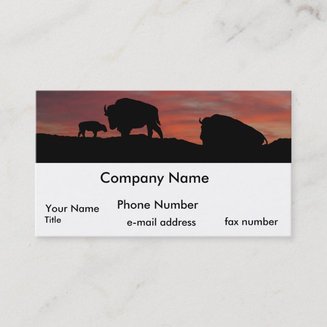 Tarjeta De Visita Familia del bisonte (Anverso)