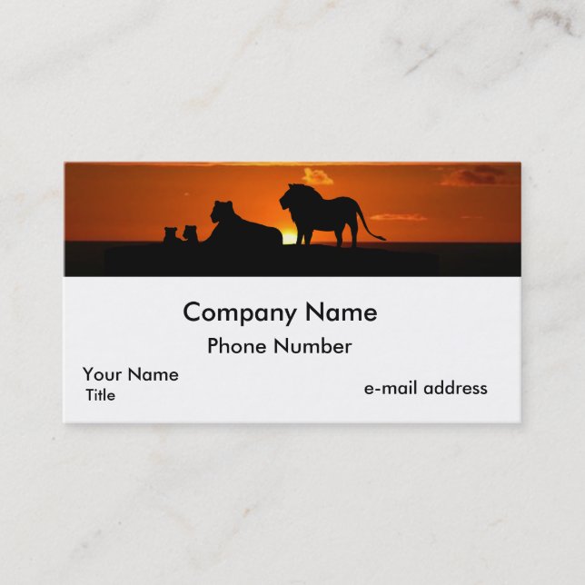 Tarjeta De Visita Familia del león (Anverso)