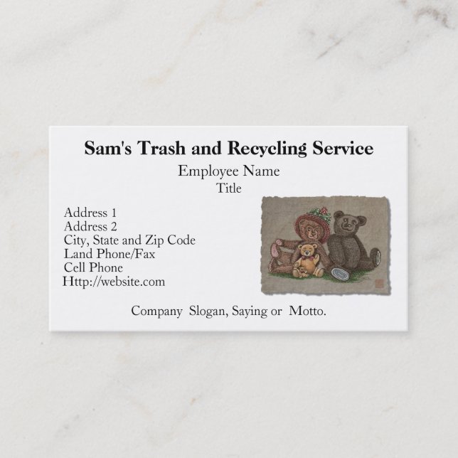 Tarjeta De Visita Familia del oso de peluche (Anverso)