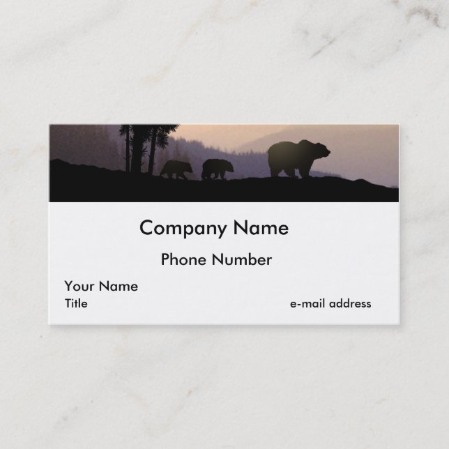 Tarjeta De Visita Familia del oso grizzly (Anverso)