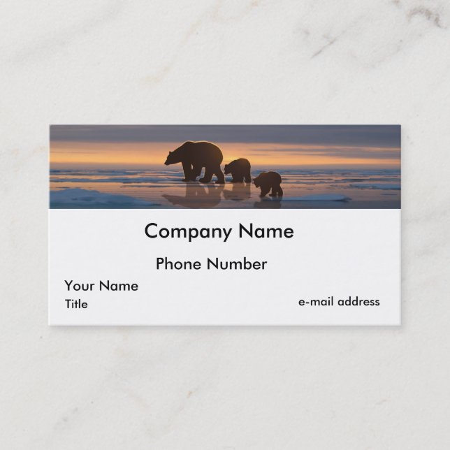 Tarjeta De Visita Familia del oso polar (Anverso)