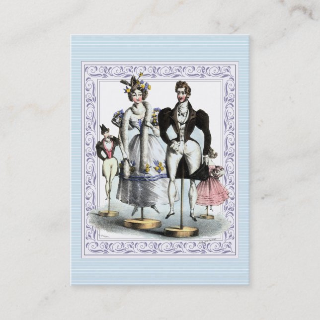 Tarjeta De Visita Familia graciosamente de la moda del francés del (Anverso)