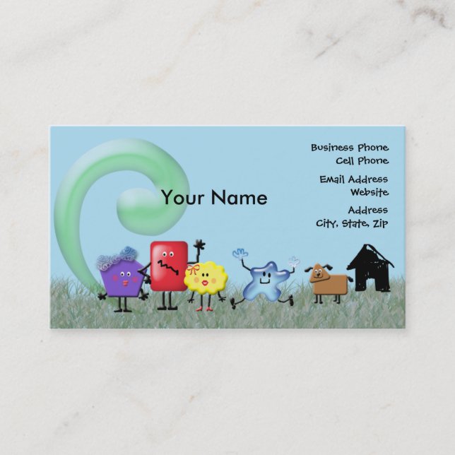 Tarjeta De Visita Familia loca de las formas (Anverso)