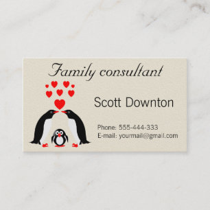 Tarjeta De Visita Familia Penguins