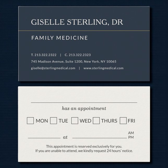 Tarjeta De Visita Family Medicine Doctor Office Appointment Reminder (Subido por el creador)
