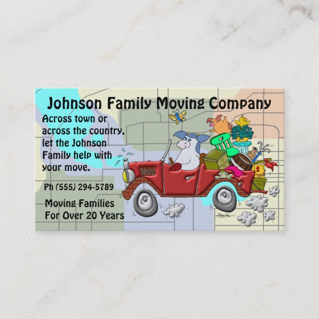 Tarjeta De Visita Family Moving Company (Anverso)