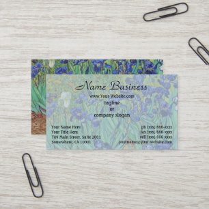 Tarjeta De Visita Famoso cuadro de lirios azules al óleo de Van Gogh