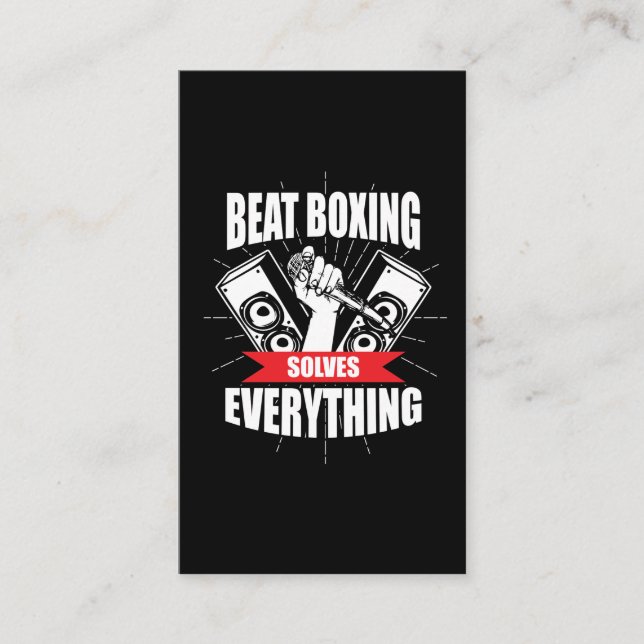 Tarjeta De Visita Fan divertida de Beatbox de la camiseta del boxeo (Anverso)