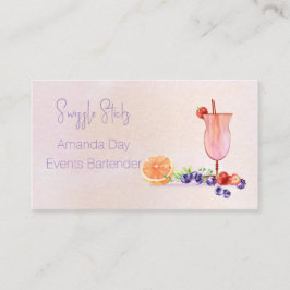 Tarjeta De Visita Fancy Cocktail Watercolor Bartender Business Card