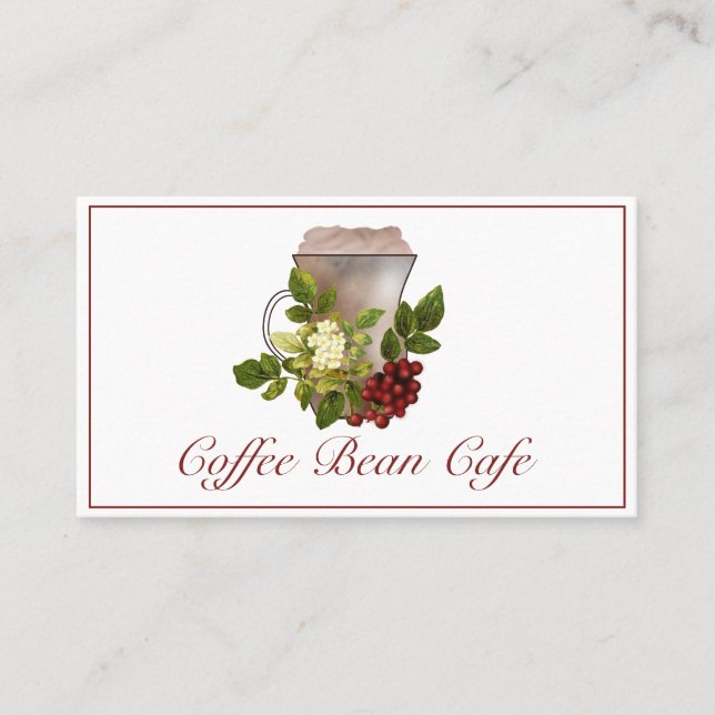 Tarjeta De Visita Fancy Coffink Bebe with Coffee Beans Business Card (Anverso)