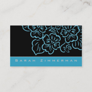 Tarjeta De Visita Fancy Floral Aqua Business Card
