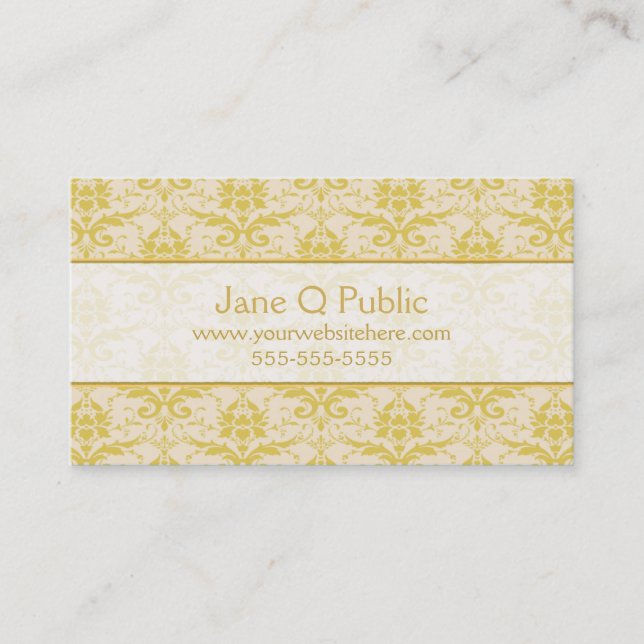 Tarjeta De Visita Fancy Gold Damask (Anverso)