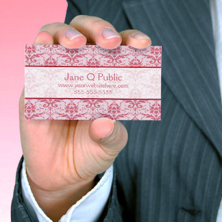 Tarjeta De Visita Fancy Pink and Mauve Damask