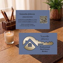 Fancy Pizarra Azul con Código QR de Llave Dorada I
