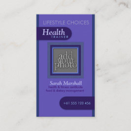 Tarjeta De Visita Fancy Purple Health Photo Business Card