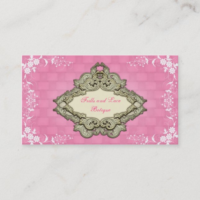 Tarjeta De Visita Fancy Shabby Pink by Chic Botique Business Cards (Anverso)