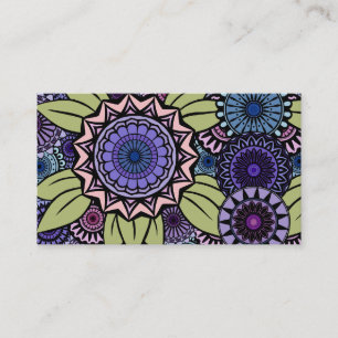 Tarjeta De Visita Fandango de Deco en lavanda y verde