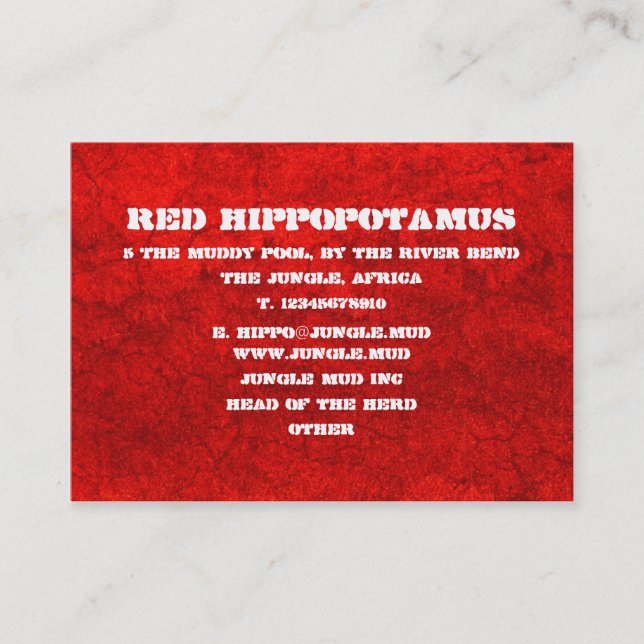 Tarjeta De Visita Fango rojo (Anverso)