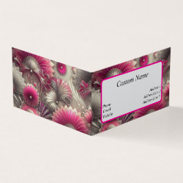 Tarjeta De Visita Fans de rosa y plateado Art Nouveau