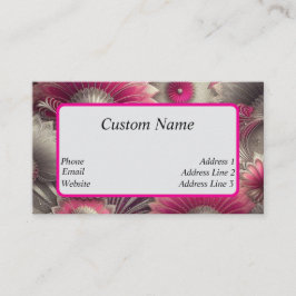 Tarjeta De Visita Fans de rosa y plateado Art Nouveau