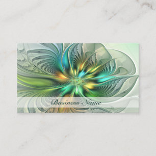 Tarjeta De Visita Fantasía colorida Resumen Flor Arte Fractal
