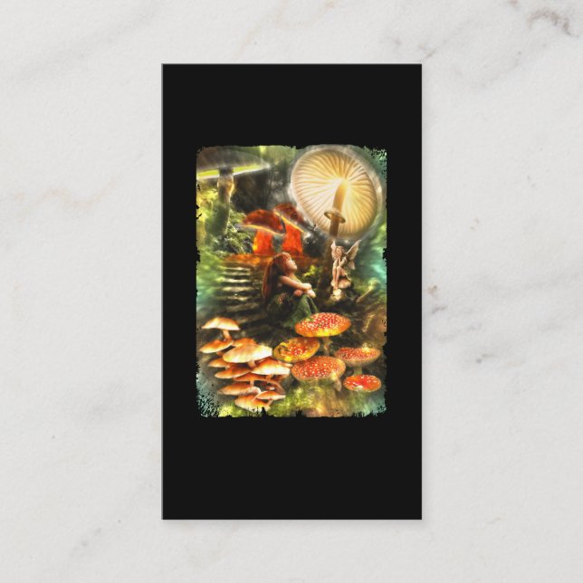 Tarjeta De Visita Fantasía de hongos (Anverso)