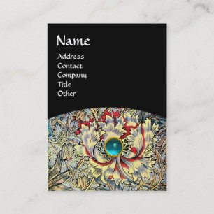 Tarjeta De Visita Fantasía Floral Aquamarine Bue Gemstone