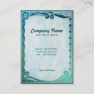 Tarjeta De Visita Fantasía verde marino