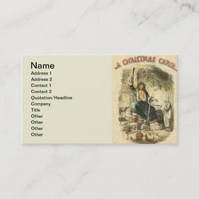 Tarjeta De Visita Fantasma de la Navidad Presente Scrooge (Anverso)