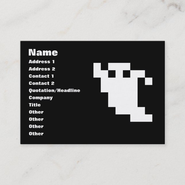 Tarjeta De Visita Fantasma del pixel de 8 pedazos (Anverso)